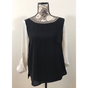 NWOT ANN TAYLOR black sheer shirt